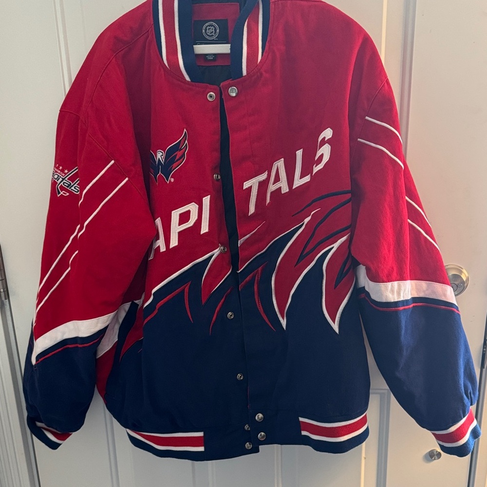 Red and Blue Washington Capitals Varsity Jacket